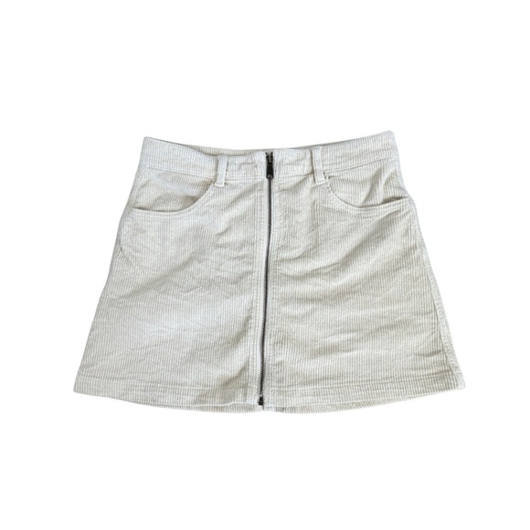 American Eagle Outfitters Full Zip Cream Skirt | Size 8 - Picture 2 of 6